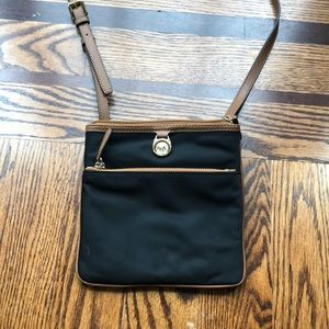 Michael Kors black and brown crossbody bag